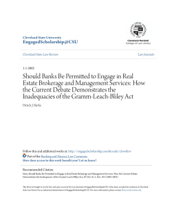 Should Banks Be Permitted to Engage in Real Estate Brokerage and