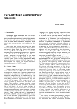 Fuji`s Activities in Geothermal Power Generation