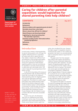 Caring for children after parental separation: would legislation for