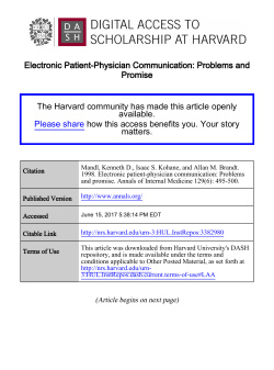 Electronic Patient-Physician Communication: Problems and Promise