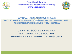 TRACKING GENOCIDE FUGITIVES, PROSECUTION OF