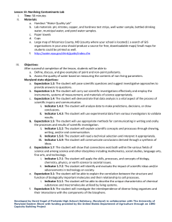 Lesson Plan 13 - Nonliving Contaminants