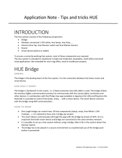 Hue Application note - Modular Lighting Instruments