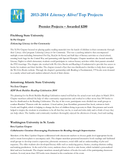 2013-2014 Literacy Alive! Top Projects