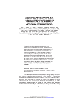 Culturally Competent Research with American Indians and Alaska