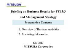 Briefing on Business Results for FY13/3 and Management Strategy