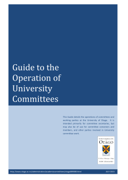 Guide to the Operation of University Committees (Committee
