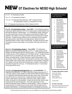 GT Interdisciplinary Studies Student Parent Handout