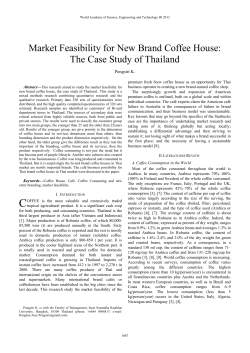 Market Feasibility for New Brand Coffee House: The Case Study of
