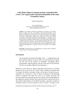 Lady Helen Munro Ferguson and the Australian Red Cross: Vice