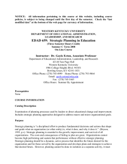 EDAD 659: Strategic Planning in Education