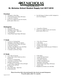 2017-2018 Supply List- Englsih - St. Nicholas Catholic School
