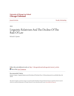 Linguistic Relativism And The Decline Of The Rule Of Law