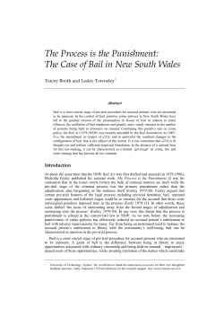 The Process is the Punishment: The Case of Bail in New South Wales