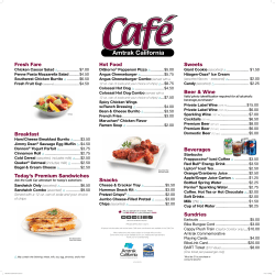 San Joaquin Cafe Menu