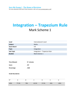 Integration &ndash; Trapezium Rule