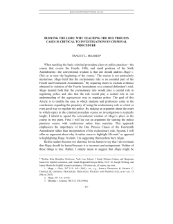 BURYING THE LEDE: WHY TEACHING THE DUE