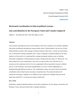 Horizontal coordination in federal political systems