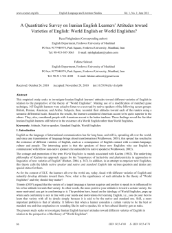 A Quantitative Survey on Iranian English Learners` Attitudes toward