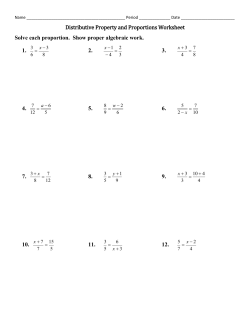 Distributive Property and Proportions Worksheet Solve each
