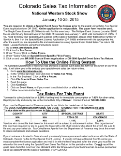 Sales Tax Information - National Western Stock Show and Rodeo