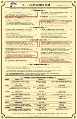 Pizza, Sandwich, Dessert Menu