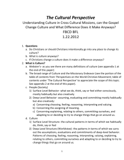 The Cultural Perspective