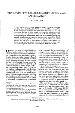 THE IMPACT OF THE MARIEL BOATLIFT ON THE MIAMI LABOR