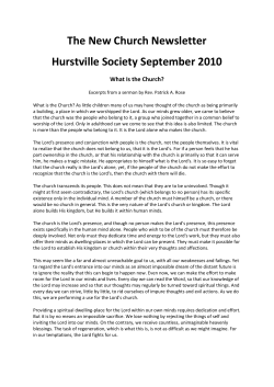 The New Church Newsletter Hurstville Society September 2010