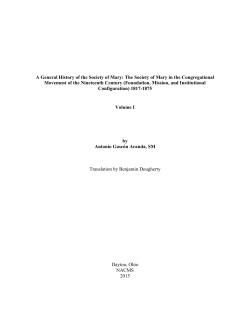 A General History of the Society of Mary: The Society of Mary in the