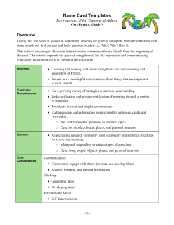 Name Card Templates - BC`s New Curriculum