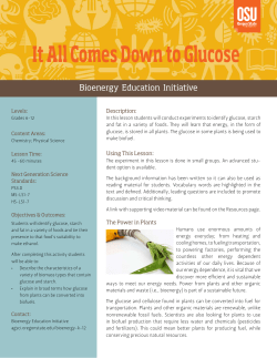 It All Comes Down to Glucose - College of Agricultural Sciences