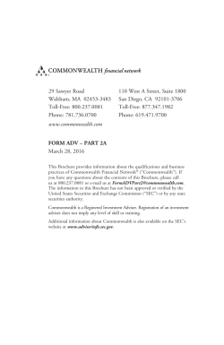 Commonwealth ADV - Creative Financial Planning