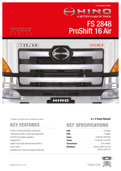 Hino 700 Series FS2848 ProShift 16 Air Brochure New