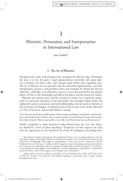 Rhetoric, Persuasion, and Interpretation in International Law