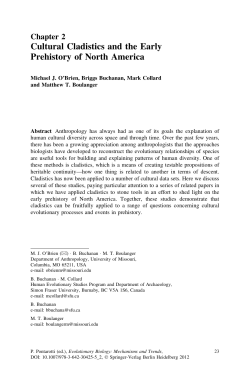 Cultural Cladistics and the Early Prehistory of