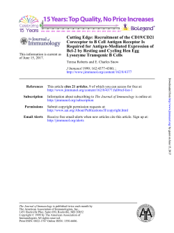 Cutting Edge: Recruitment of the CD19/CD21 Coreceptor to B Cell