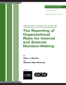 The Reporting of Organizational Risks for Internal and External