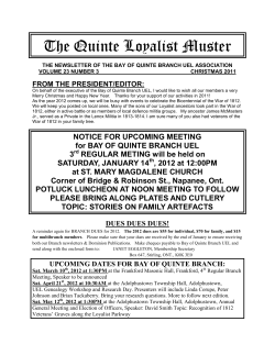 The Quinte Loyalist Muster - United Empire Loyalist Heritage Centre