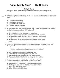 “After Twenty Years” By: O. Henry