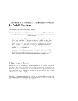 The Order of Accuracy of Quadrature Formulae for