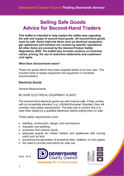 Selling safe goods - advice for second