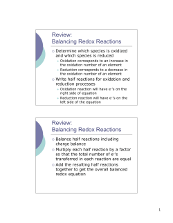 Balancing Redox Reactions