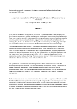 1 Implementing a records management strategy to complement