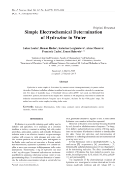 Simple Electrochemical Determination of Hydrazine in Water