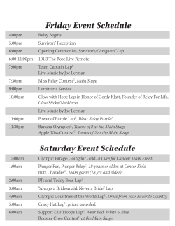 Friday Event Schedule Saturday Event Schedule