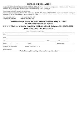 DEALER INFORMATION Mail to: Malcolm