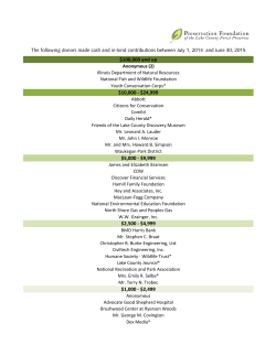 Donor Report 2014–2015 - Lake County Forest Preserves