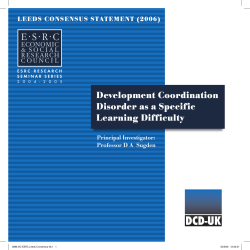 Development Coordination Disorder as a Specific Learning Difficulty