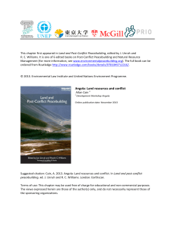 Angola: Land resources and conflict